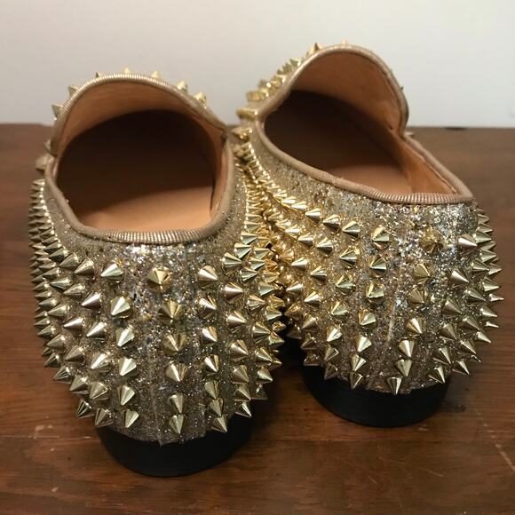 Hi & Hann Men Gold Spikes Shoes Men\'s Dress Loafers Red Bottom Size 10 main image 5